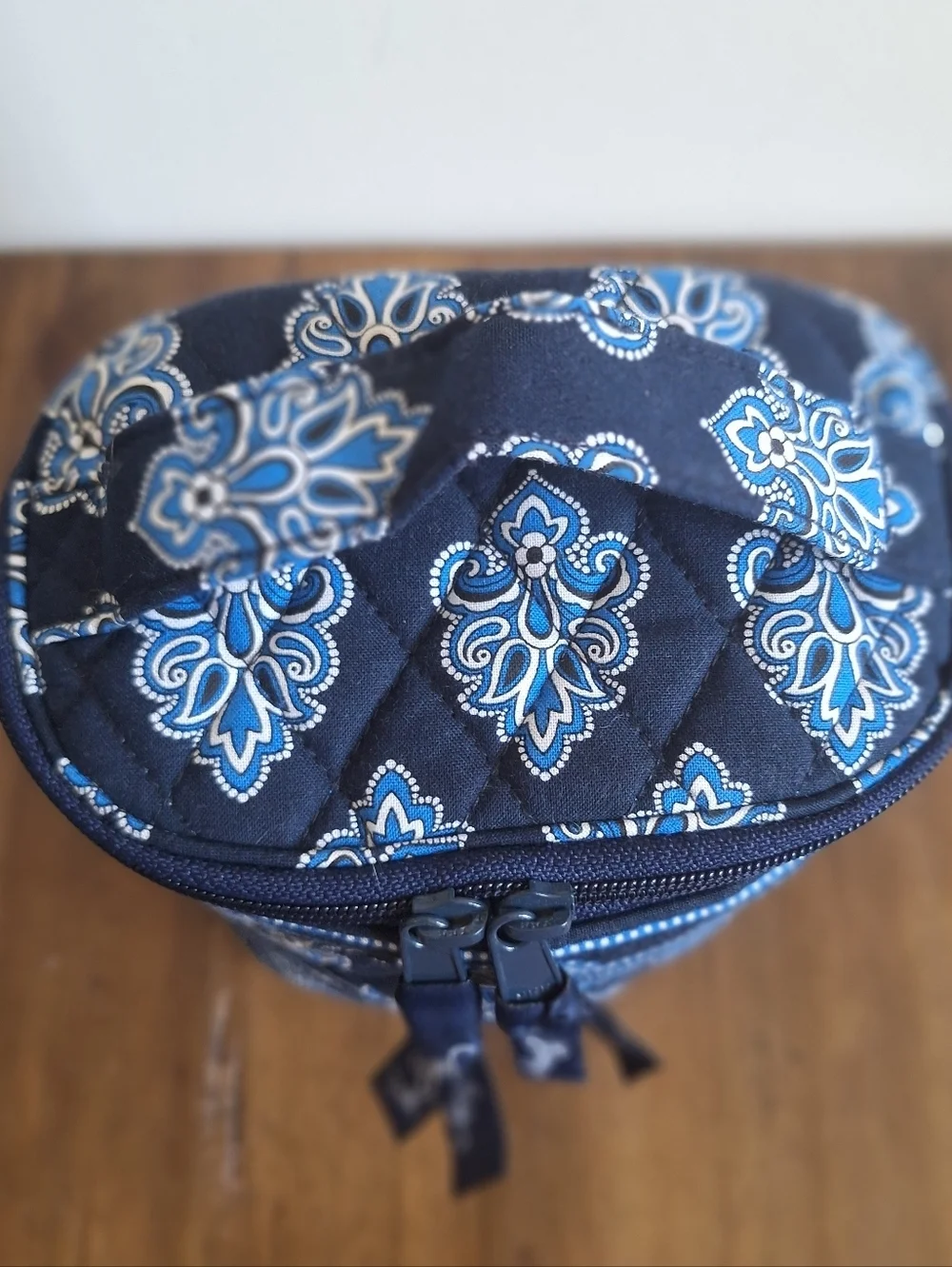 Vera Bradley Navy Blue Quilted Cosmetic Train Case